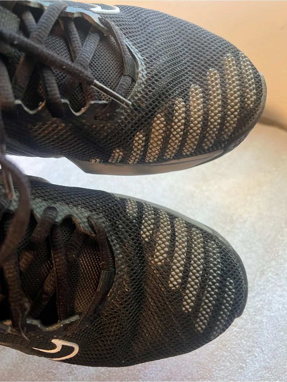 Nike Black Athletic Trainers with White Swoosh Accents 7.5